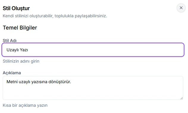 Stil oluştur temel bilgiler Stil oluştur temel bilgiler