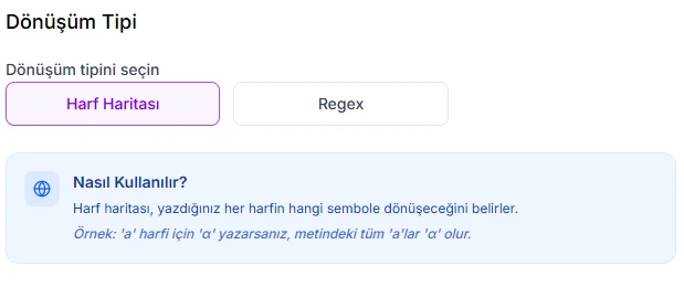 Şekilli yazı dönüşüm tipi Şekilli yazı dönüşüm tipi
